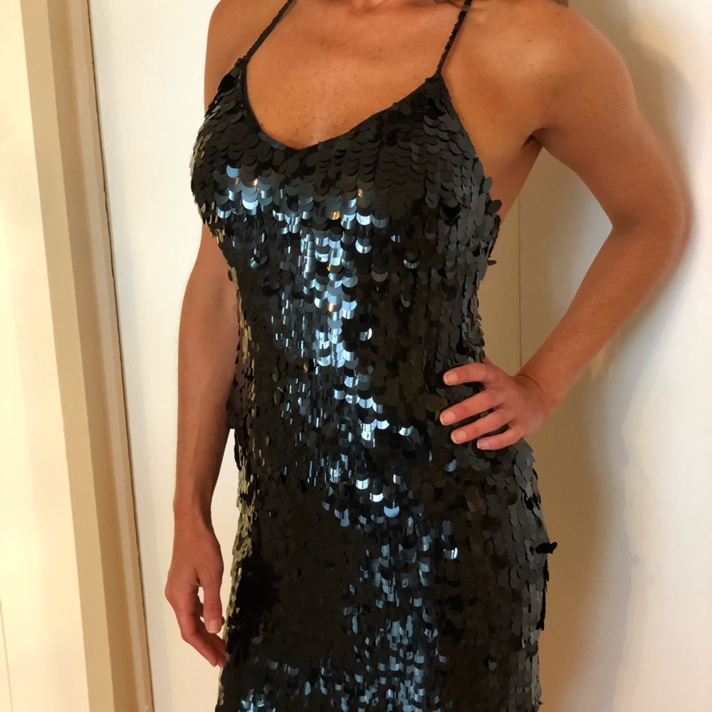 Betsey Johnson Black Sequin Dress